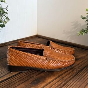 Tod's Snakeskin Tan Leather Loafers